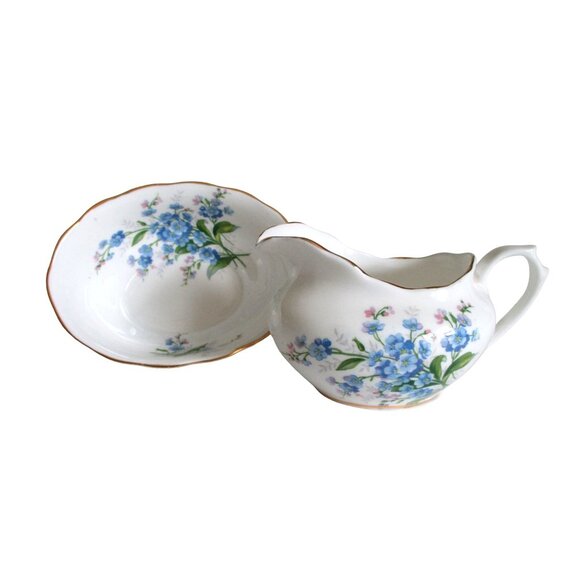 Royal Albert Forget Me Not Mini Oval Creamer Open Sugar Bowl English Bone China - Picture 1 of 10